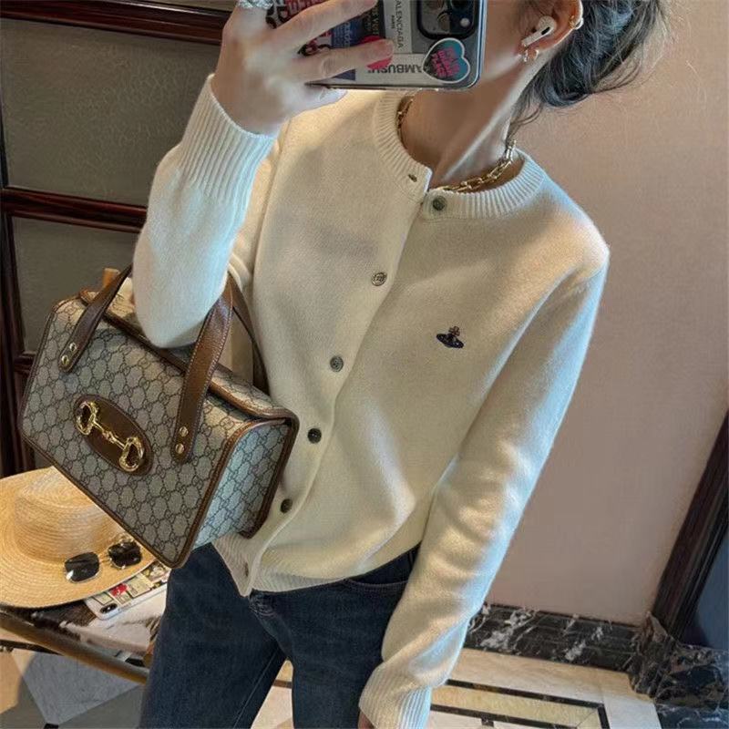 Fashionable sweater women's cashmere cardigan embroidery womens loose O-neck autumn and winter cashmeres cardigan sweaters fashion