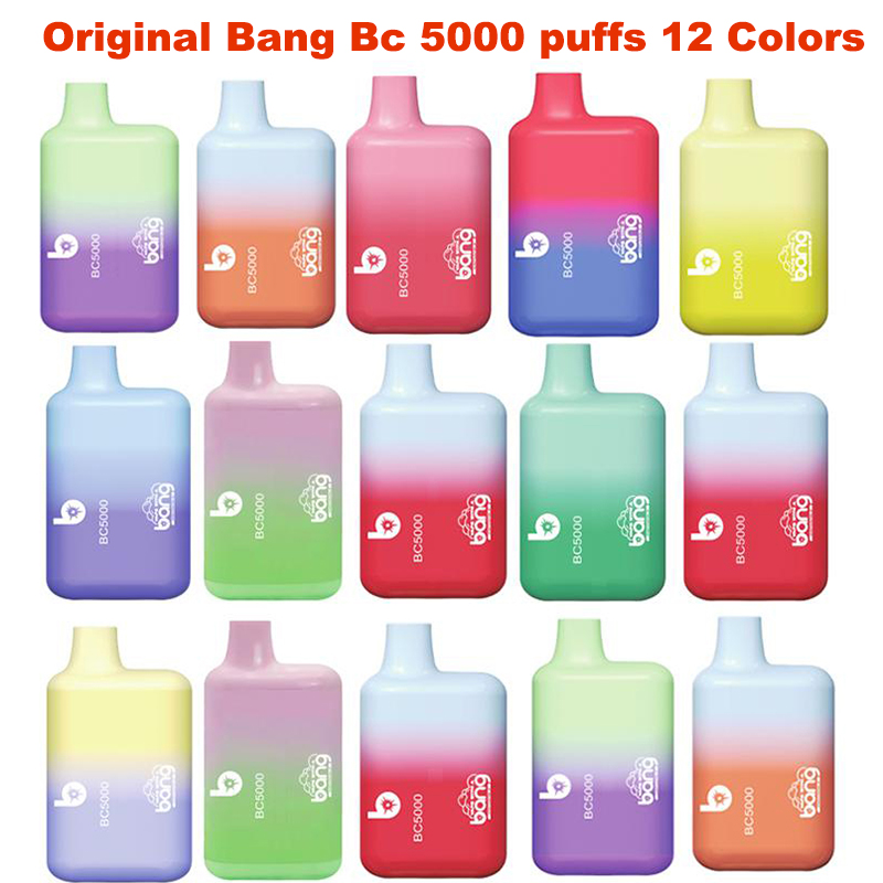 

original Bang BC5000 Disposable Vape Pod E Cigarettes With Rechargeable 650mAh Battery Prefilled 11ml Cartridge Vaporizer Pen Kit Vs E bar BC 5000
