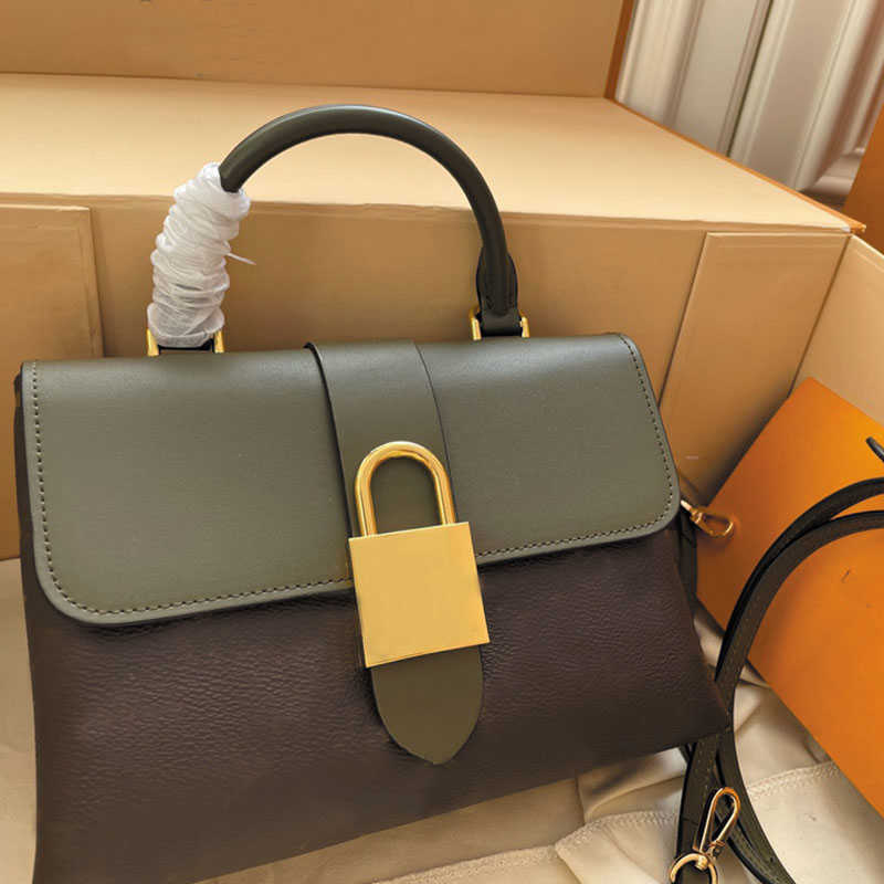 

Cross Messenger Bag Ladies Od Flower Handbag Bags Classic Shoulder Handbags Flap Letter Prints Back Package Long Starp Big Gold Padlock, Box