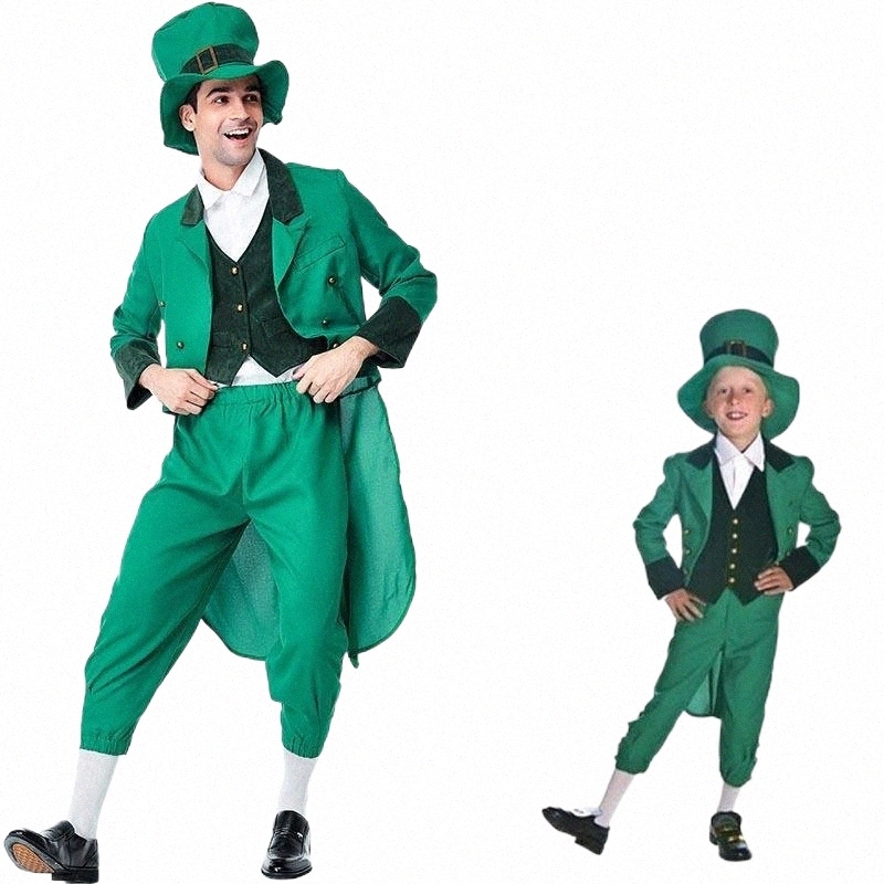 

theme Costume Halloween Irish Family Group Children Leprechaun Idea St Patrick's Day Elf Outfit Fancy Suits For Men BoyTheme 01Aq#