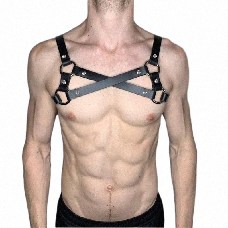 

bras Sets Sissy Lingerie For Men Harness Adjustable Fetish Gay Clothing Sexy Body Chest Belt Strap Punk Rave Costumes Faux Leather r02m#, Lm-105