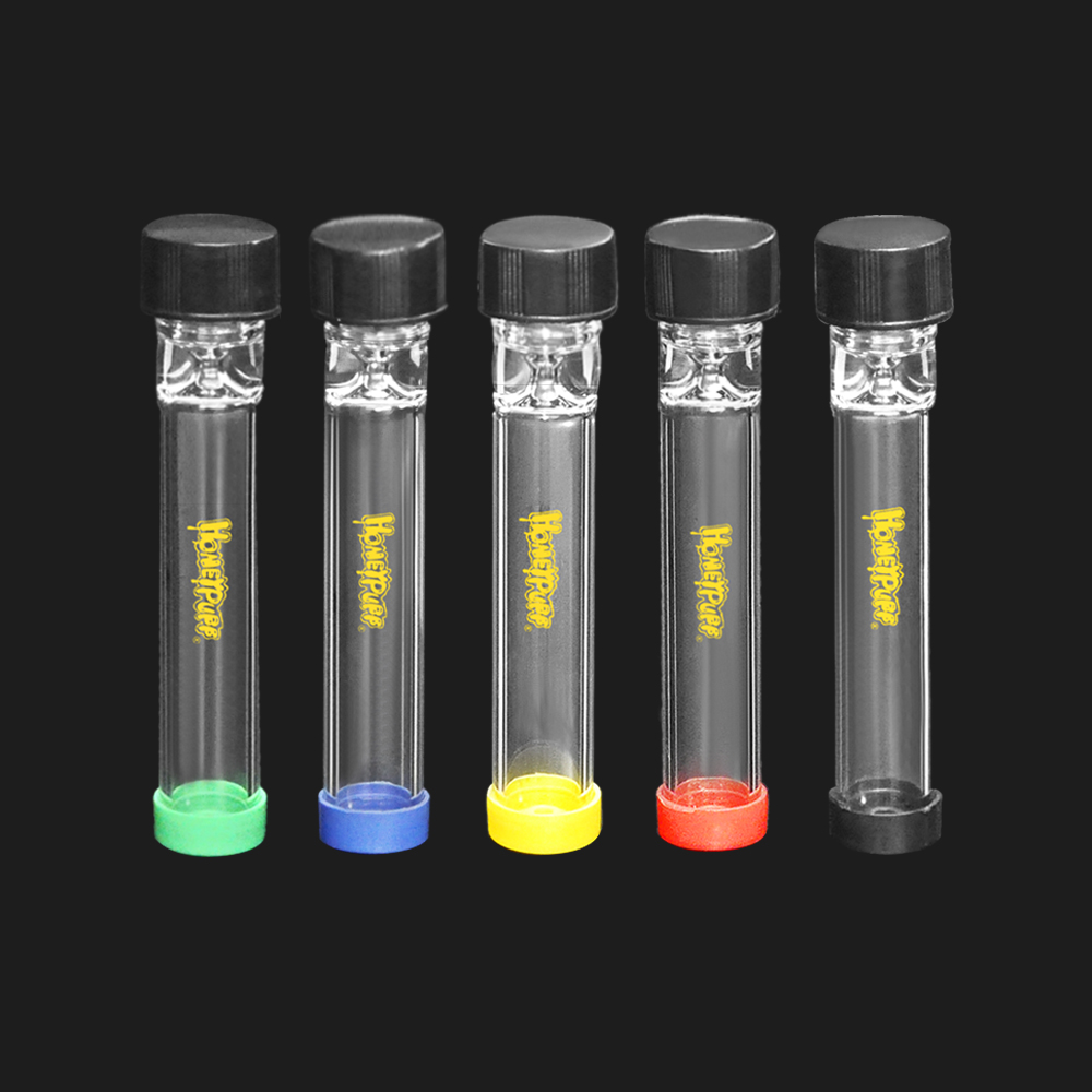 Straight Glass Pyrex Smoking Pipe With thread Lid 74x8 MM Portable Glass Tobacco disposable-image-791206206