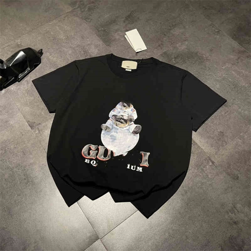 

75% Off Factory Direct Online spring summer new fashion men's and women's same couple's cotton round neck printed T-shirt simple loose short sleeve K5E9, Black