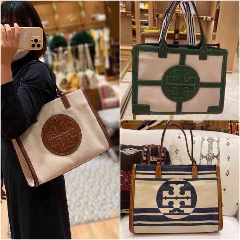 

Designer torys bags Us direct mail purchasing new Tote Bag Ella portable one shoulder shopping bag attacking womens canvas new spot have logo, New brown small