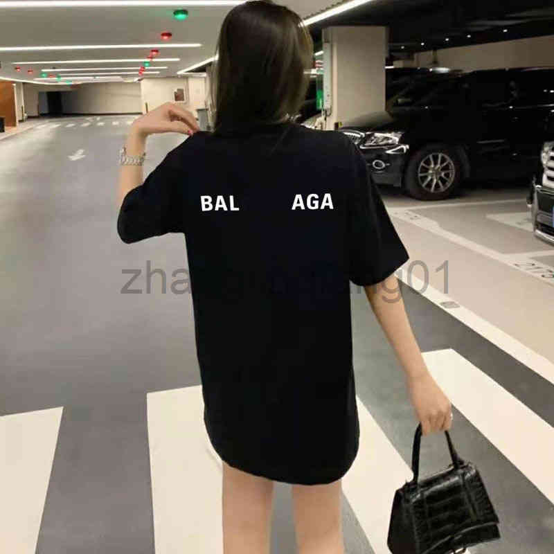 

Designer Balanciagas T Shirt Vintage Oversized Luxe Summer Fashion Classic Front Back Letter Printed Men Women Lovers Cotton Large Loose Bb 961Y, Aqua blue