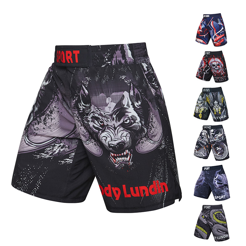 

Men's Shorts Custom Men's Quick Dry Printed Short Pants Sports Grappling Combat BJJ Martial Arts MMA ShortsMen's, We04