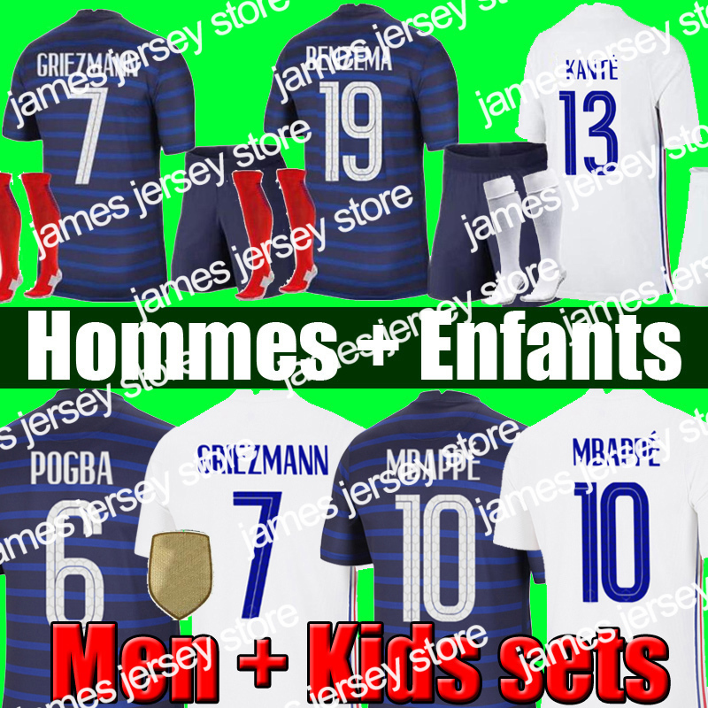 22 23 Maillot de foot Maillots Football Shirt 20 21 Jersey de football Equipe Équipement Benzema Fekir Pavard Uniformes 2021 Hommes Enfants Homme