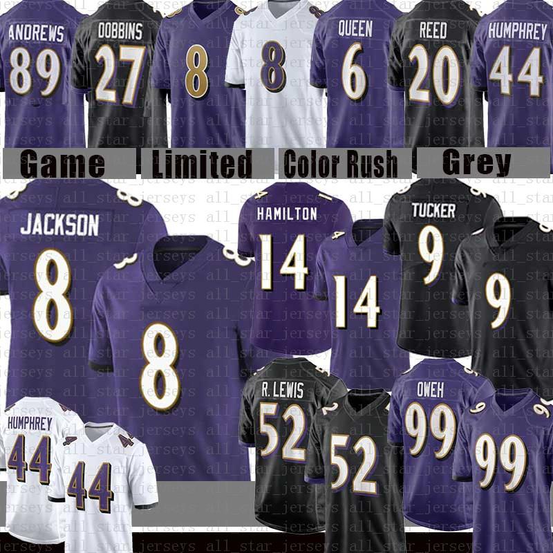 

8 Lamar Jackson Football Jersey Odafe Oweh Justin Tucker Mark Andrews Patrick Queen Kyle Hamilton Ray Lewis Marlon Humphrey J.K. Dobbins Baltimores Raven Ed Likely, Women size s-xxl(wy)6