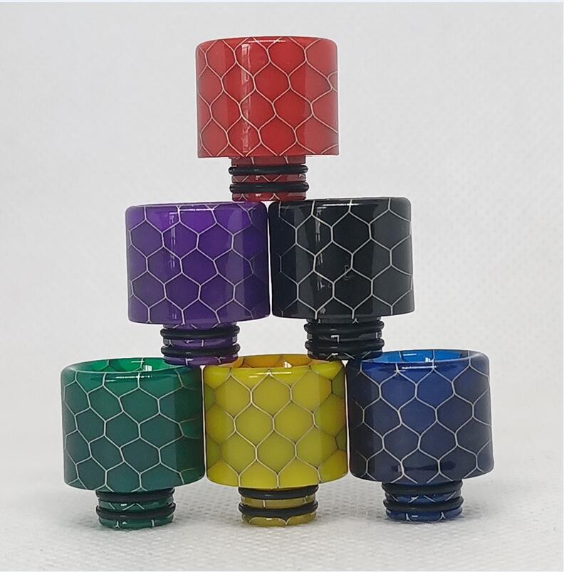 

510 Snake Skin Resin Drip Tips Honycomb Cobra Vape Dripper Tip for TFV8 TFV12 Big Baby with Candy Package Ecig tank