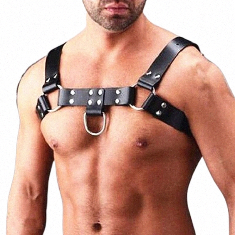 

bras Sets Male Lingerie Leather Harness Bondage Strap Men Adjustable Fetish Gay Sexual Body Chest Belt Punk Rave Costumes For Sex A0Zf#