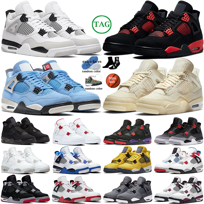 4 Basketball Shoes For Men And Women 4s Military Black Cat Sail Red Thunder White Oreo Cactus Jack Blue University Infrared Cool Grey Mens Sports Sneakers Size 36-47