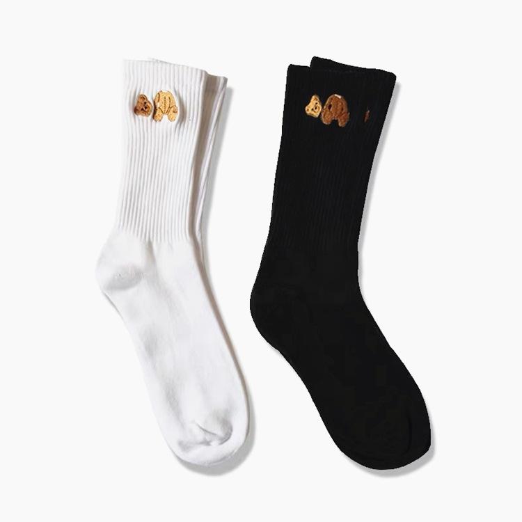 

black and white womens cotton socks OP32 style personalized embroidery broken head bear online popular fashion sports trendy cotton sock, Mode other model contact with us