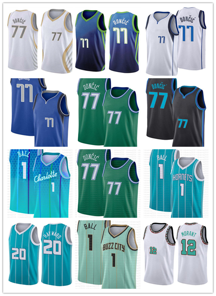 

2022 High Quality Mens Shirts Jerseys 12 Ja Morant Luka Doncic Lamelo Ball Basketball Jersey 20 1 77 Gordon Hayward Green White