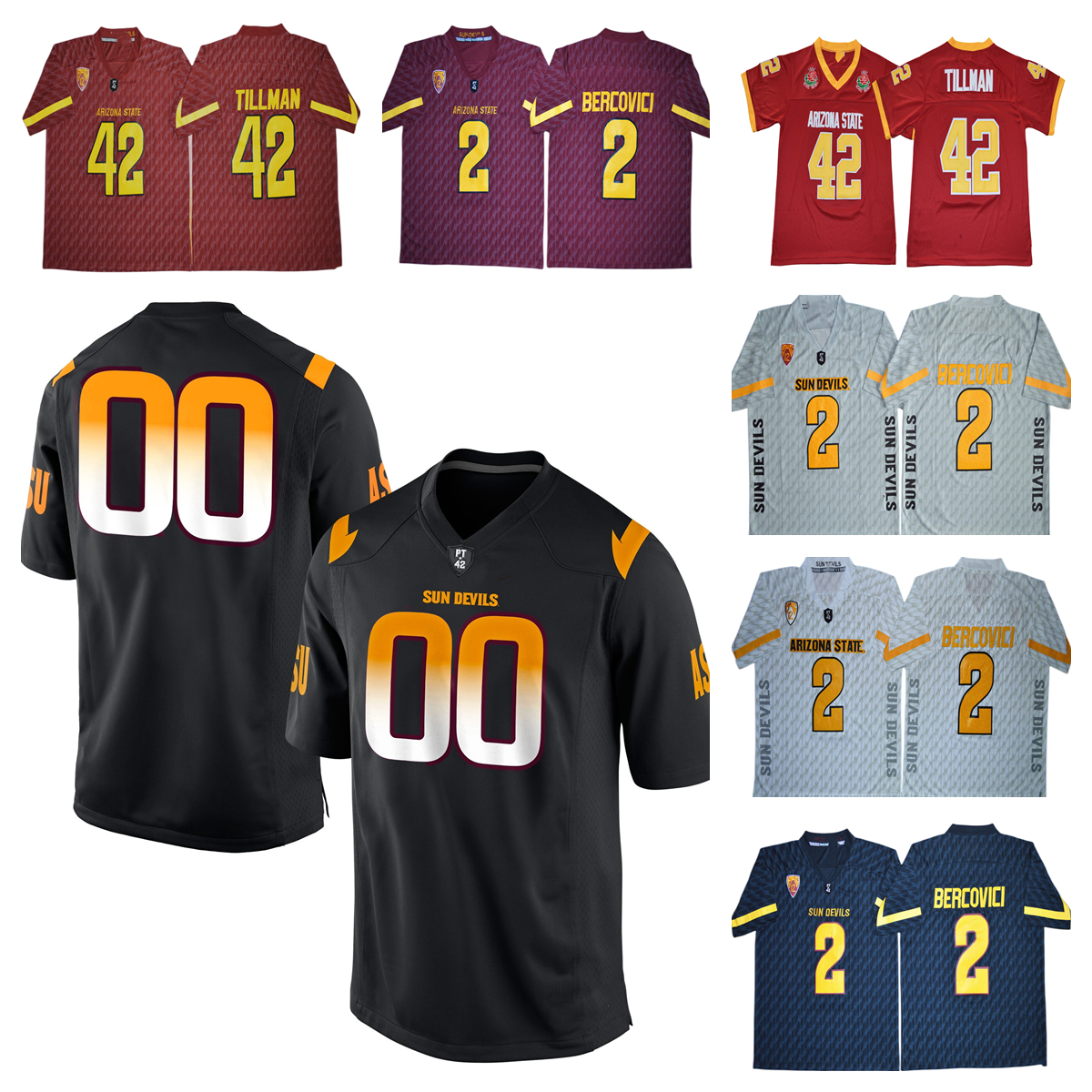 

Arizona State Sun Devils College Custom Football Jerseys NCAA Tillman Daniels Trayanum White Bourguet Ngata Hodges Butler Pierce Suggs Benjamin Aiyuk Lole Darby, Mens