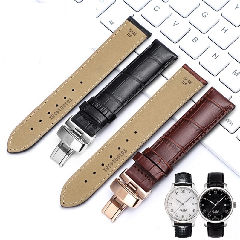 

19mm 20mm 21mm 22mm Genuine Leather Watch Band for Tissot T035 Lilock T063 T41 Curved End Handmade Watch Strap Butterfly Buckle 220819