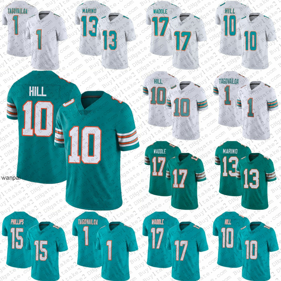 

Miami''Dolphins''10 Tyreek Hill 17 Jaylen Waddle 1 Tua Tagovailoa Mens Football Jerseys 8 Jevon Holland Miamis Dan Jersey J''nfl''jerseys, Shown