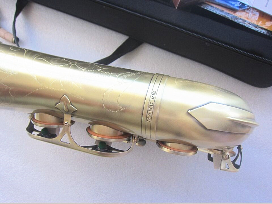 

Tenor Saxophone Mark VI Antique Copper Bb Flat Sax Professional Musical Instrument Brass Pearl Buttons With Reed Cases Free
