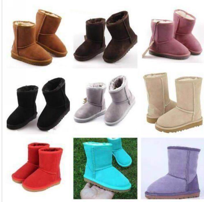 

HOT SELL New Real Australia 5281 High-quality Kids Boys girls children baby warm snow boots Teenage Students Snow Winter boots, Twilight pink