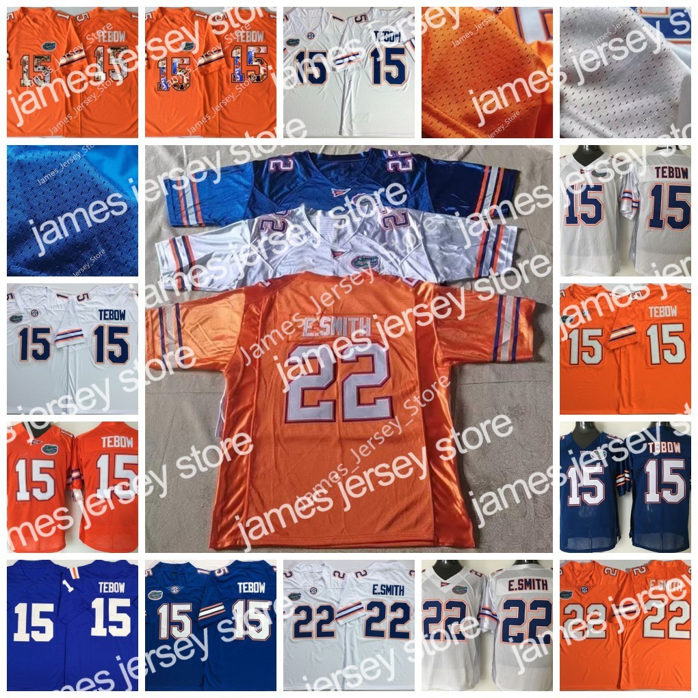 

2022 2022 NCAA 15 Tim Tebow Florida Gators Football Jersey 81 Aaron Hernandez 22 Emmitt Smit College Football stitched mens Jerseys size S-3XL, White