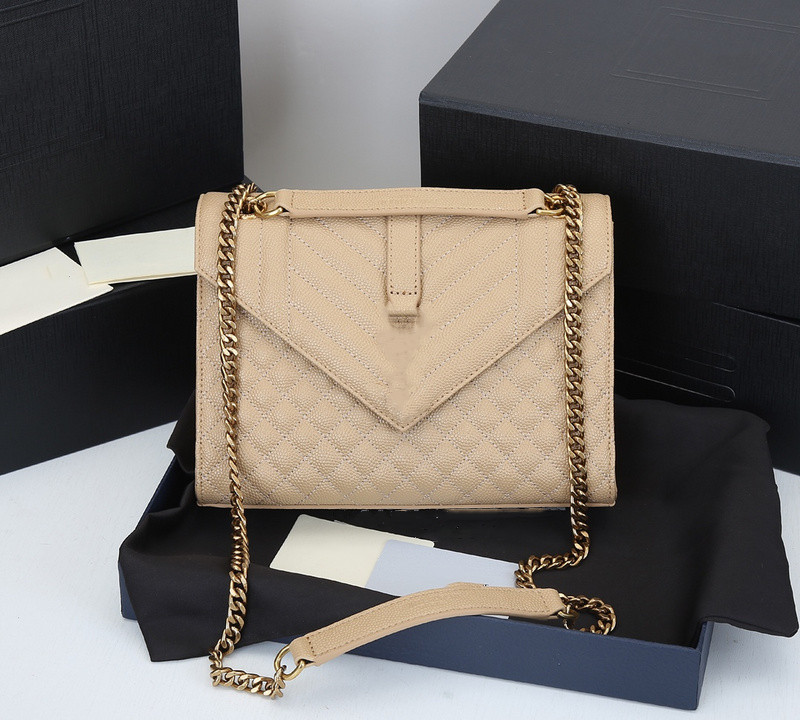 Designer handbags HOT square fat LOULOU chain bag real leather women's bag large-capacity shoulder bags 24cm high quality quilted messenger