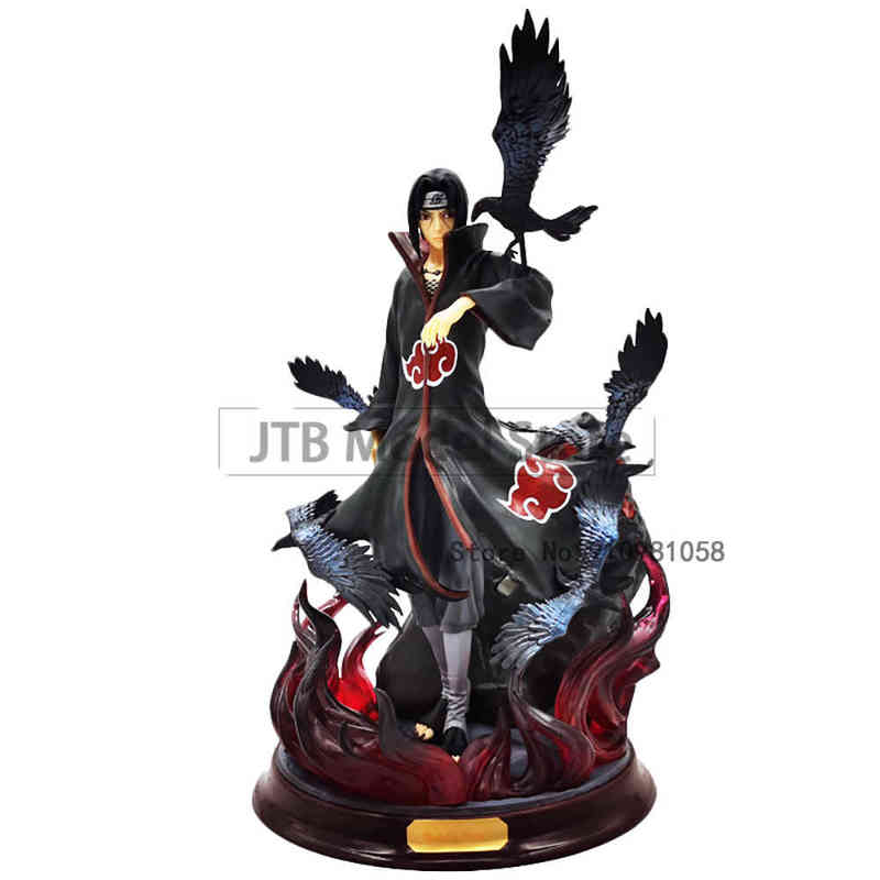 

Naruto Shippuden GK Akatsuki Uchiha Itachi Crow Clone Technique Anime Action Figure Model 26cm PVC Statue Collectible Toy Figma T220819, Low nobox