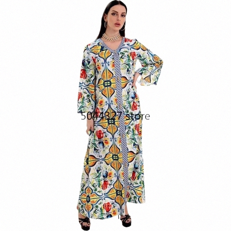 ethnic Clothing Fashion Print Abaya Dress Women Islam Jalabiat Dubai Middle East Arabic Oman Moroccan Caftan Satin Ramadan Kaftan Femme Y2rQ#-image-791248949