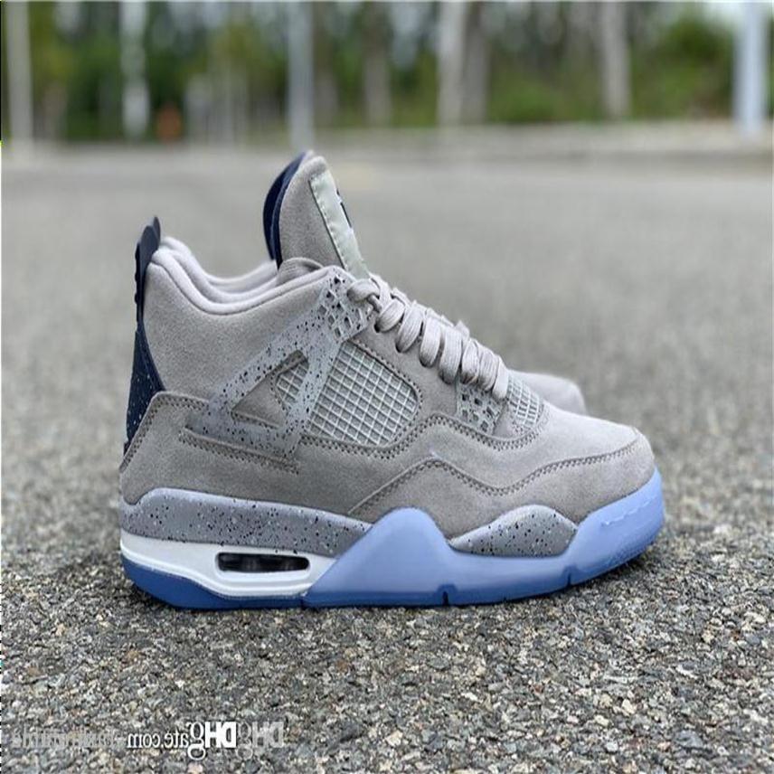 

Shoes With Suede Limited Hoyas PE White 4 Outdoor IV Box Basketball Georgetown Sports Sneakers 4s Grey Men Original Authentic Qual213F, With original box