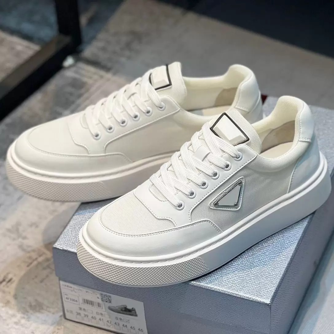 

Popular Nylon & Leather Gabardine Sneakers Shoes For Men Macro Triangle Rubber Outdoor Trainers Platform Sole Comfort Discount Casual Walking 38-46