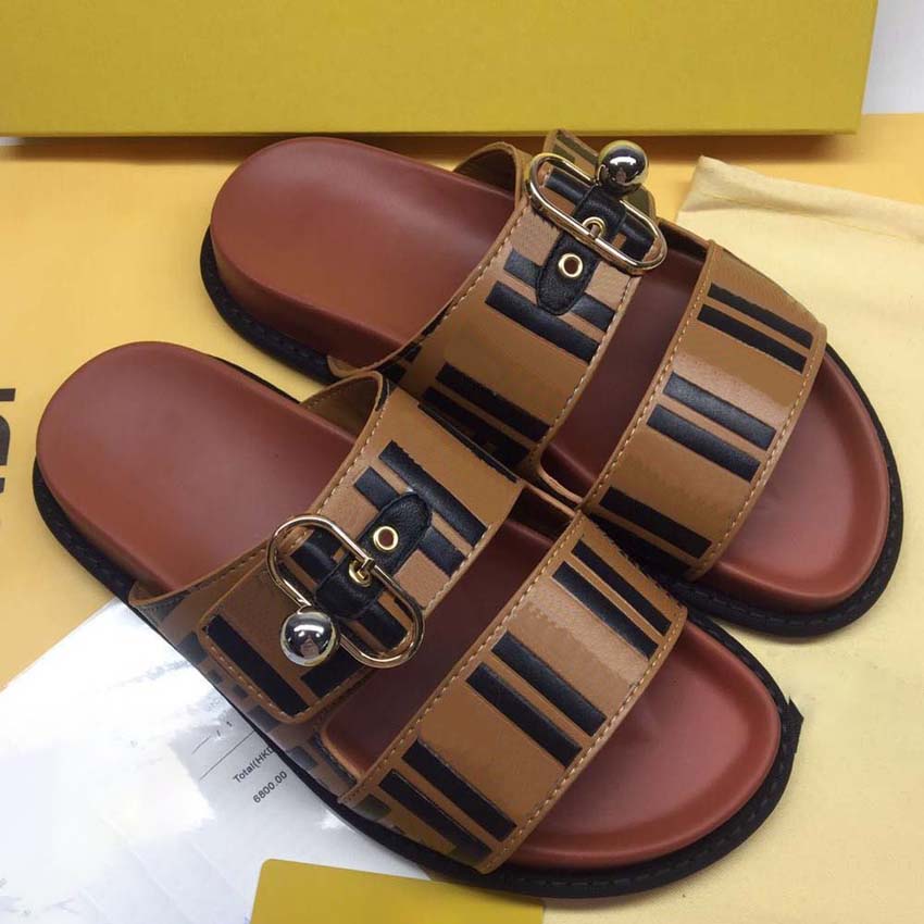 

Top Quality Designer Sandals Chypre Slippers Beach Classic Flat Sandal Luxury Summer Lady Leather Flip Flops Men Women Slides, #6