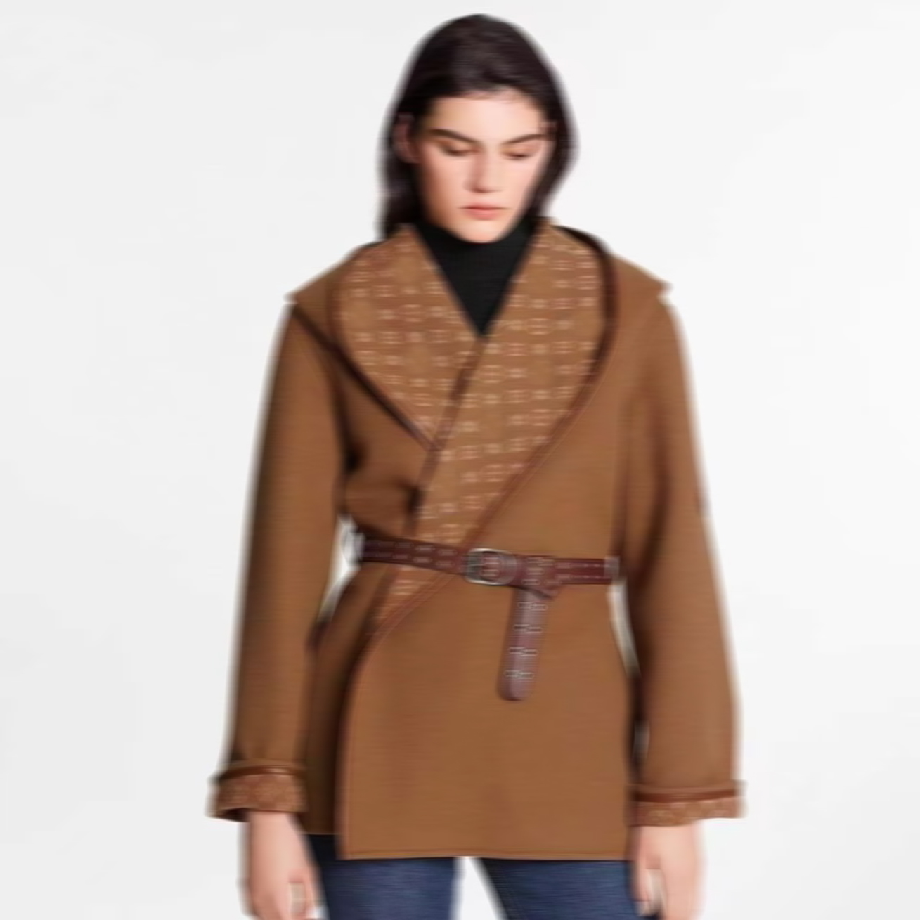 

Womens jackets for women trench coat designer windbreaker fashion hooded cloak letters Style with belt slim lady outfit jacket Woolen black coats old flower pattern, Gray