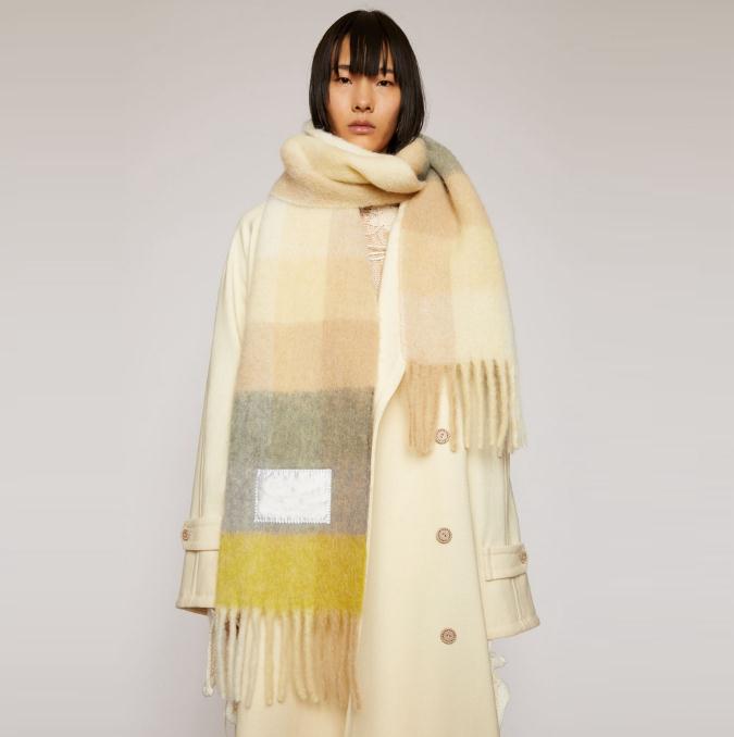 Ac Studios Men and Women General Style Cashmere Scarf Designer Acne Blanket Women's Colorful Plaid Tzitzit ImitationUTW0