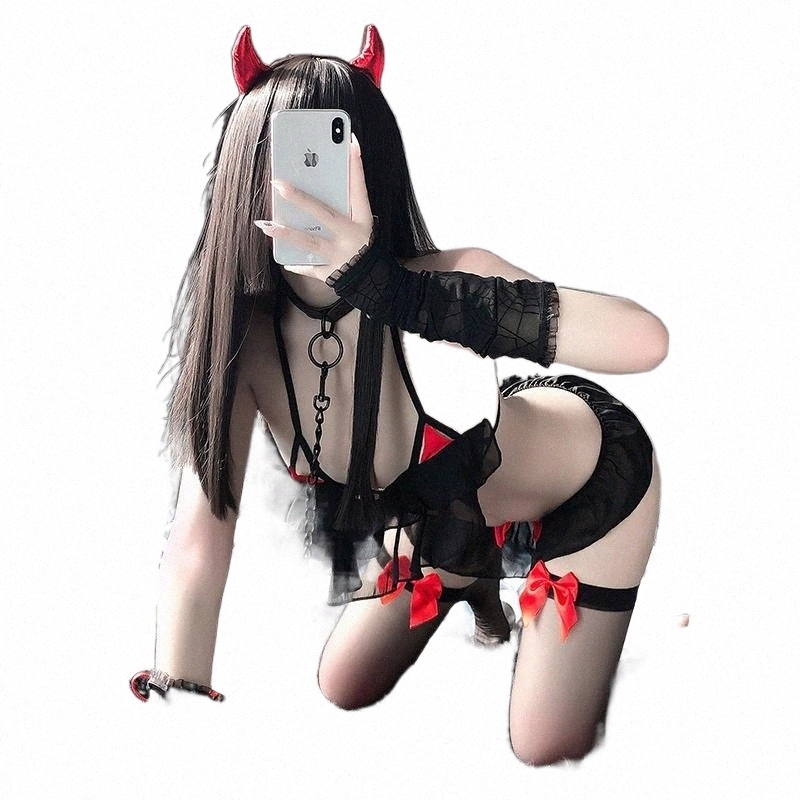 

bras Sets Erotic Lingerie Panty Set Sex Toys Sexy Women Adult Games Halloween Dress Up Little Devil Cosplay Costume Maid j6bY#, White