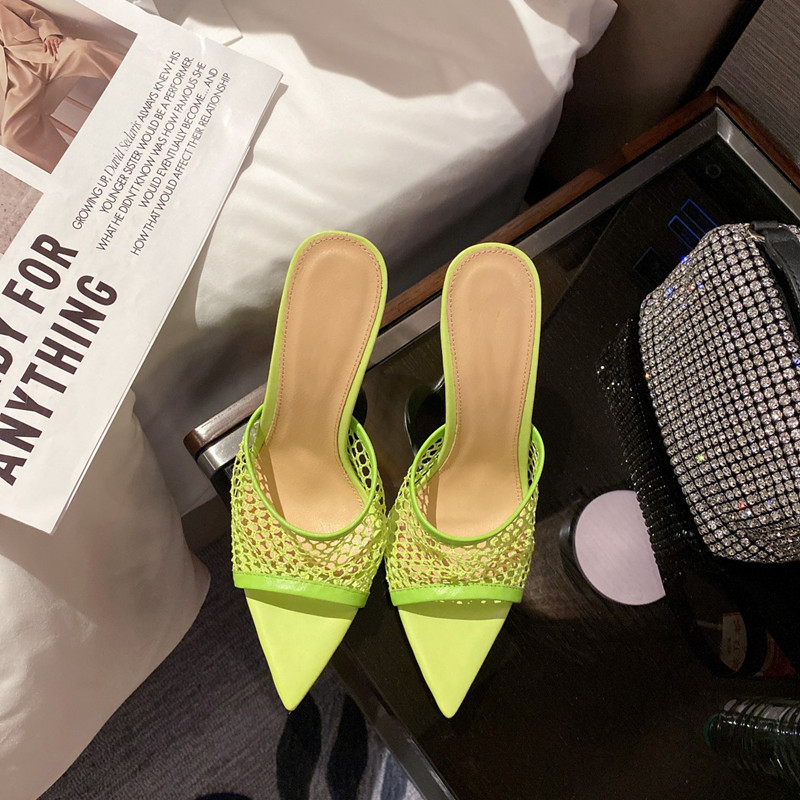 

Rossi 10.5CM women lady high heel slipper shoes cutout mule summer formal footwear GR3070, Red