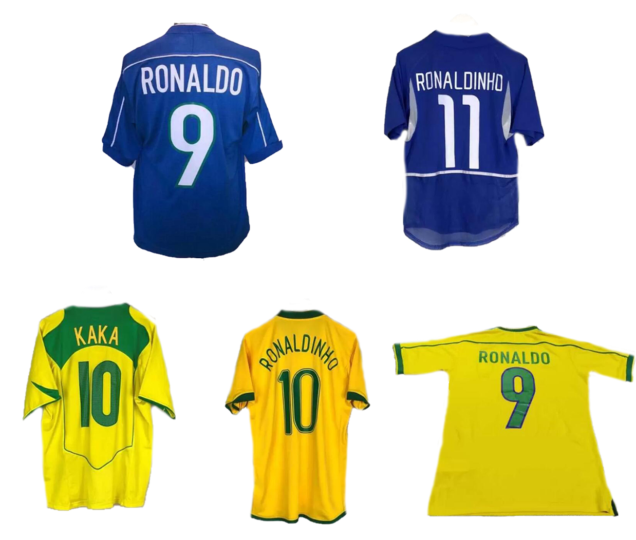 

Retro old soccer jersey Customized Thai Quality yakuda RONALDO 9 Ronaldinho 10 11 RIVALDO 10 BEBETO 7 R. CARLOS 6 ZICO 10 BEBETO 20 fotball wear Dropshipping Accepted, 1998