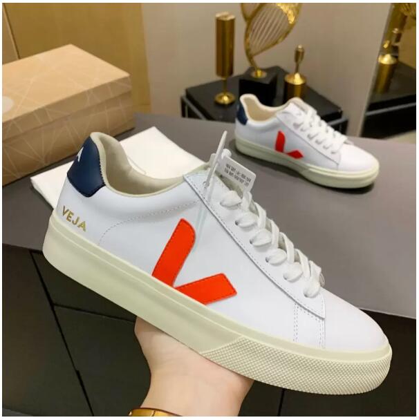 

WholesaleOriginal VEJA Campo Womens Sneakers Men's Classic White Shoes Unisex Fashion Couples Veja Shoes Vegetarianism Style Size 36-44