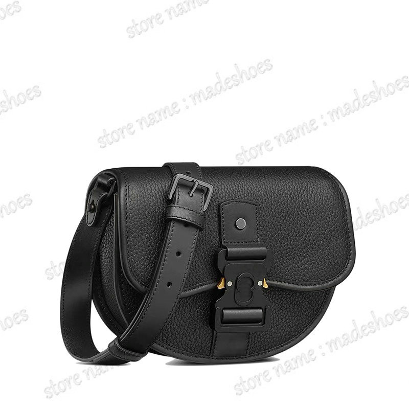 

Gallop Saddle Messenger Bag Oblique Jacquard Canvas Flap Designer CrossBody Black Beige Grained Calfskin Men's Luxury Shoulder Bag