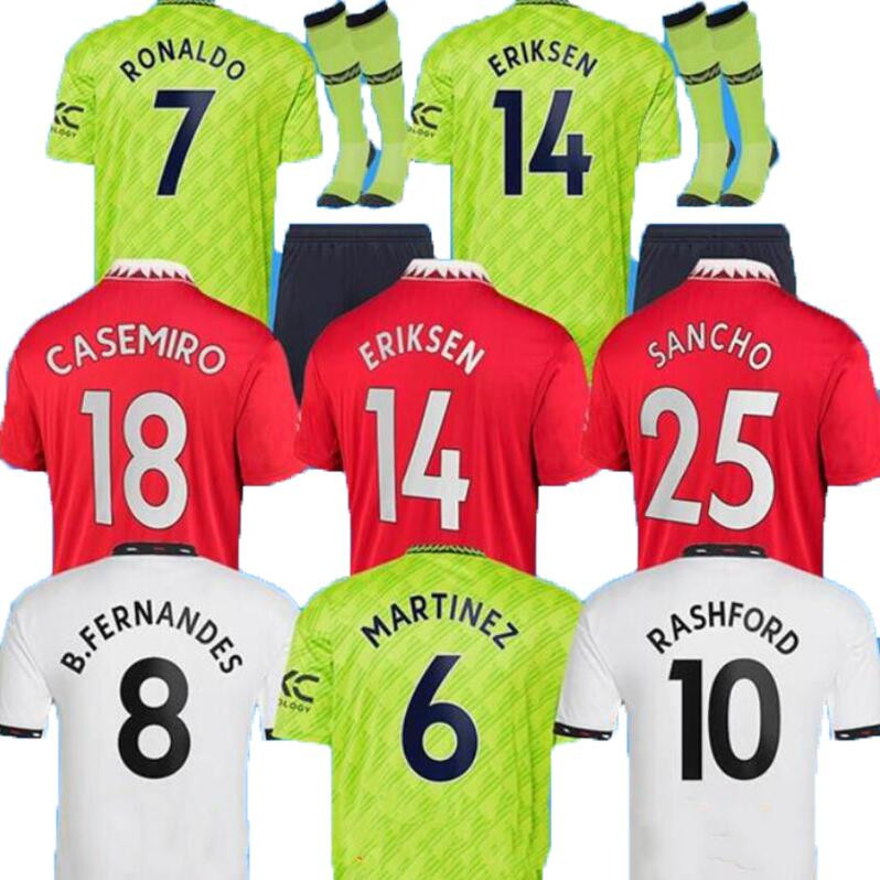 

23 MANS UTDS soccer jersey CASEMIRO ERIKSON MARTINEZ SANCHO VARANE RASHFORD football shirts 2022 2023 men kids kits B.FERNANDES size S-4XL