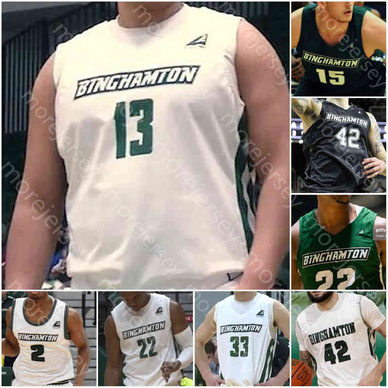 

Shirts Custom Binghamton Bearcats Basketball Jersey NCAA College Sam Sessoms George Tinsley Brenton Mills Pierre Sarr Richard Caldwell Jr., Green
