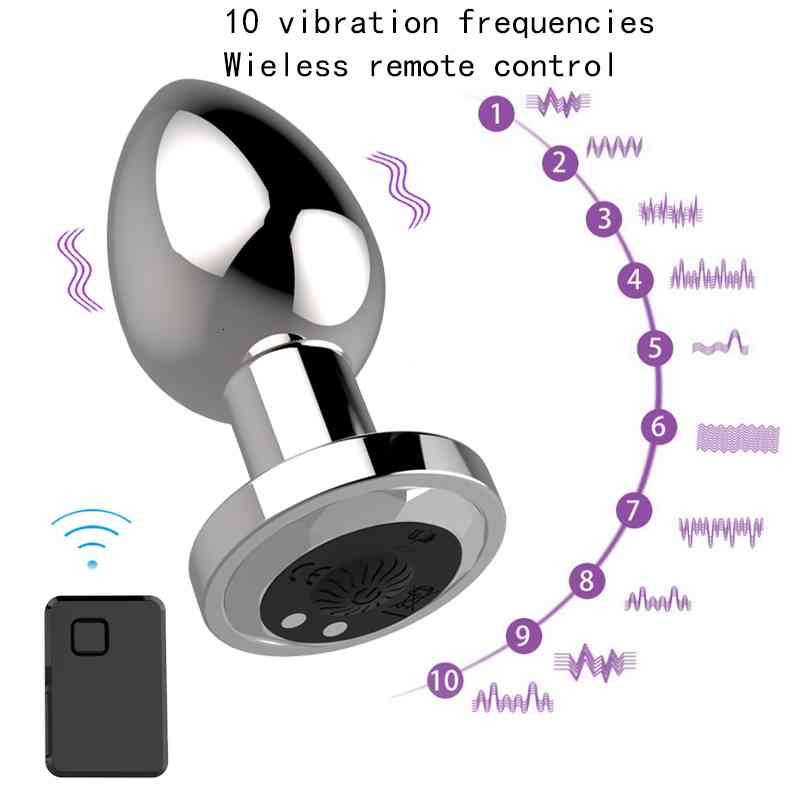 Penis Cock Wireless Remote Control Anal Plug Vibrator Men Prostate Massager Metal Buttocks Butt Wearable for Adult Gay Sex Toys-image-792024476