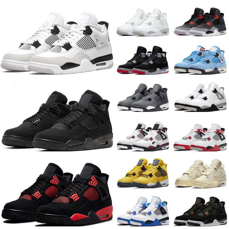 

Quality mens womens Basketball shoes 4s Military Black Desert Moss Red Thunder Lightning Infrared University Blue White Oreo Black Cat men, 4024