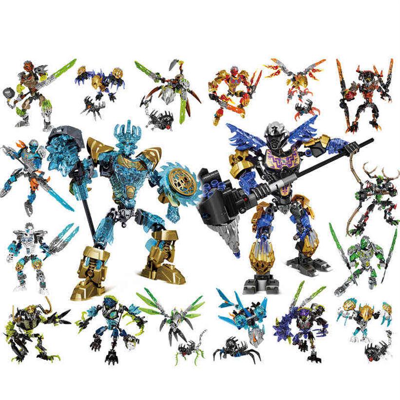 

BIONICLE Series Action Figures Building Block Toys Set For Kids Christmas Boy Birthday Gift Robot Compatible Major Brand H110320d