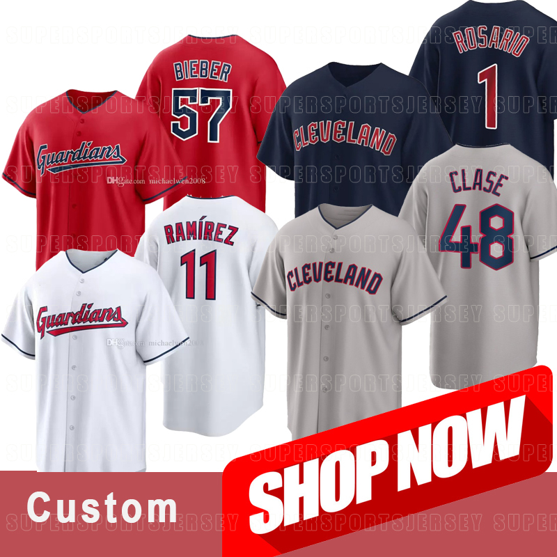 

Cleveland Guardians Amed Rosario Jerseys Shane Bieber Steven Kwan Oscar Gonzalez Myles Straw Emmanuel Clase Owen Miller Andres Gimenez Jose Ramirez Aaron Civale, Men coolbase