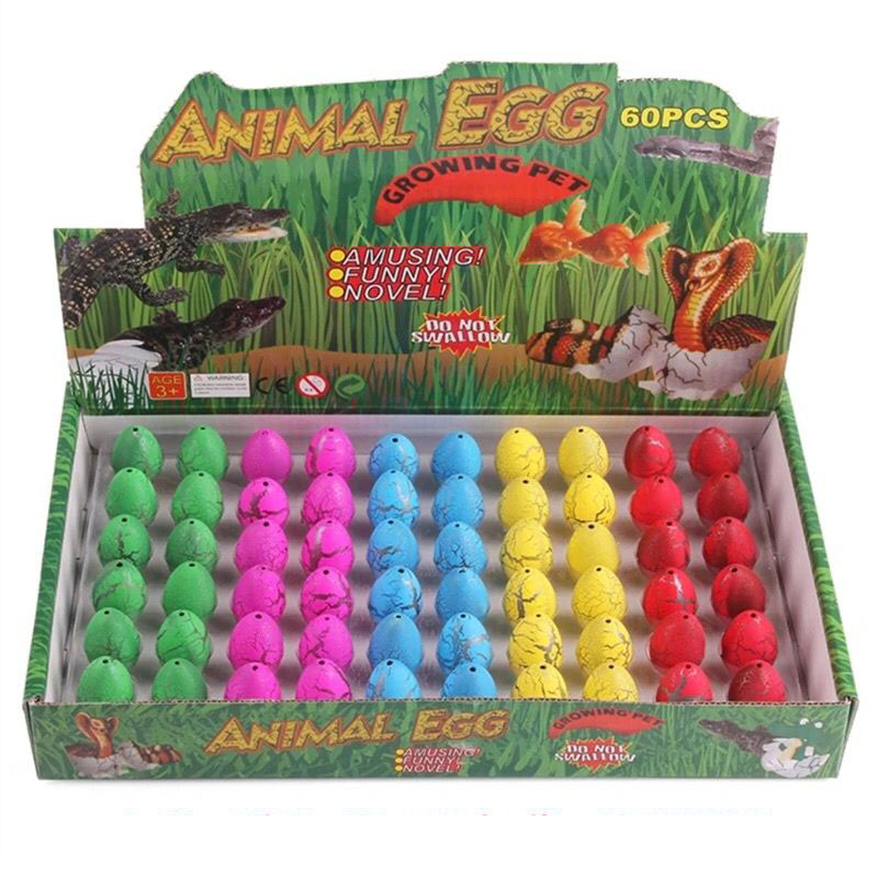 

Novelty Game Toy 60 Pack Dinosaur Eggs Toys Hatching Dino Egg Grow in Water Crack with Assorted Color Pool Games Water Fun