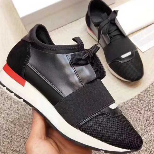 Hot de luxe de luxe Sneaker Man Femme Chaussures décontractées Générette en cuir en cuir pointu les chaussures de course de course à l'extérieur