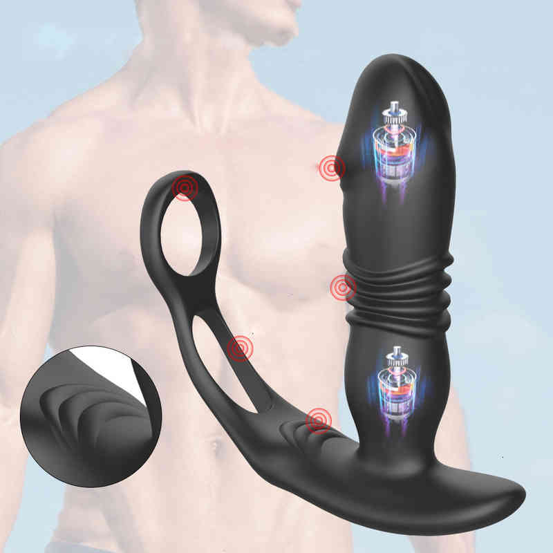 Clearance PromotionMen Ring Penis Prostate Lock Massager Masturbation for Sex Vibrator Thrusting Cock Stimulator Toys-image-794022150