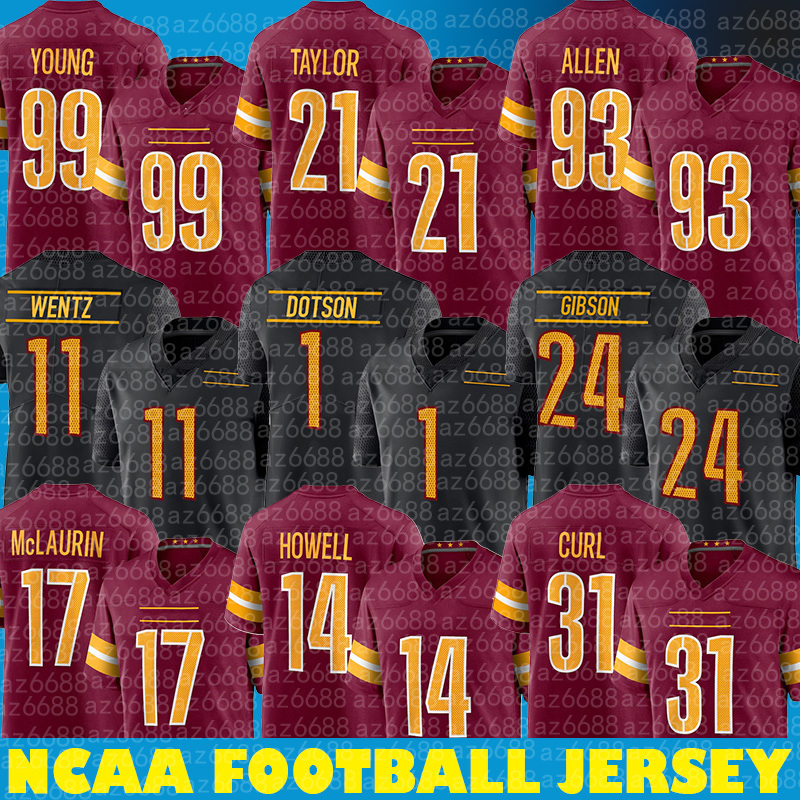 

11 Carson Wentz Football Jerseys Washingtons 4 Taylor Heinicke 24 Antonio Gibson 17 Terry McLaurin Commanders Chase Young Jonathan Allen Jamin Davis Sam Howell, Custom men jersey