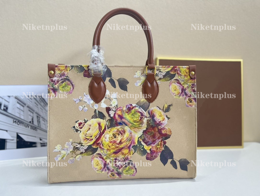 

22SS ONTHEGO M21233 designer fashion handbag shoulder clutch bag high quality shopping bag purses letters flowers floral handle wallet, #1