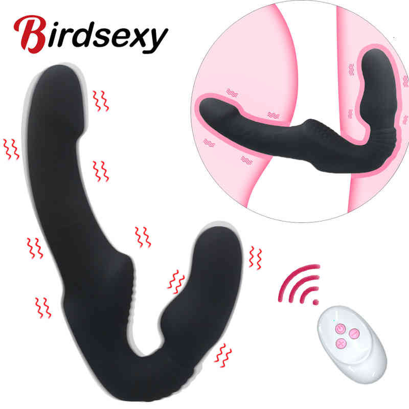Massager Sex Toys Penis Cock Strapless Strapon Dildo Vibrator Female 10 Speeds Double Vibrating gG6-image-795373490