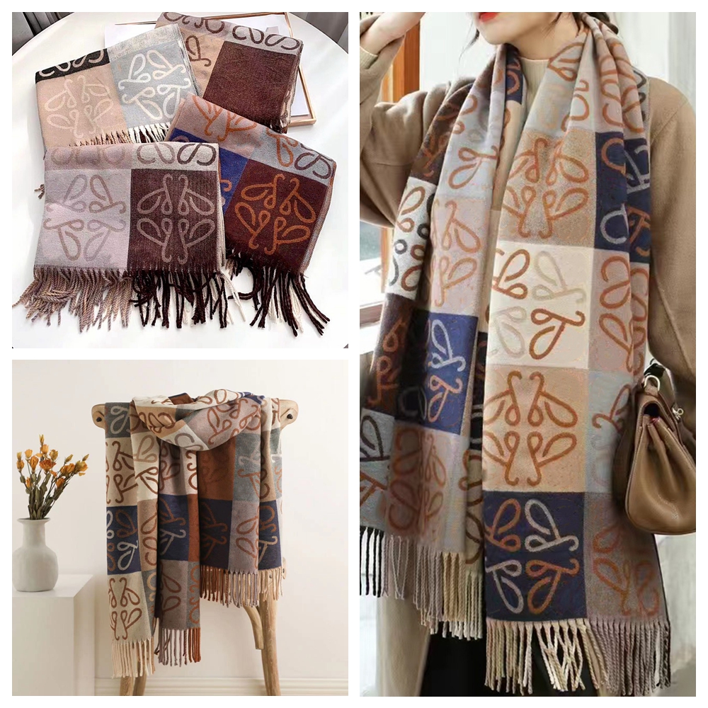 

Designer Cashmere Scarf luxury Love heart pattern Thicker scarves Men and women soft Warm High Quality 4 Seasons Classic scarfs 2 Color 200 cm X 70cm Christmas gift