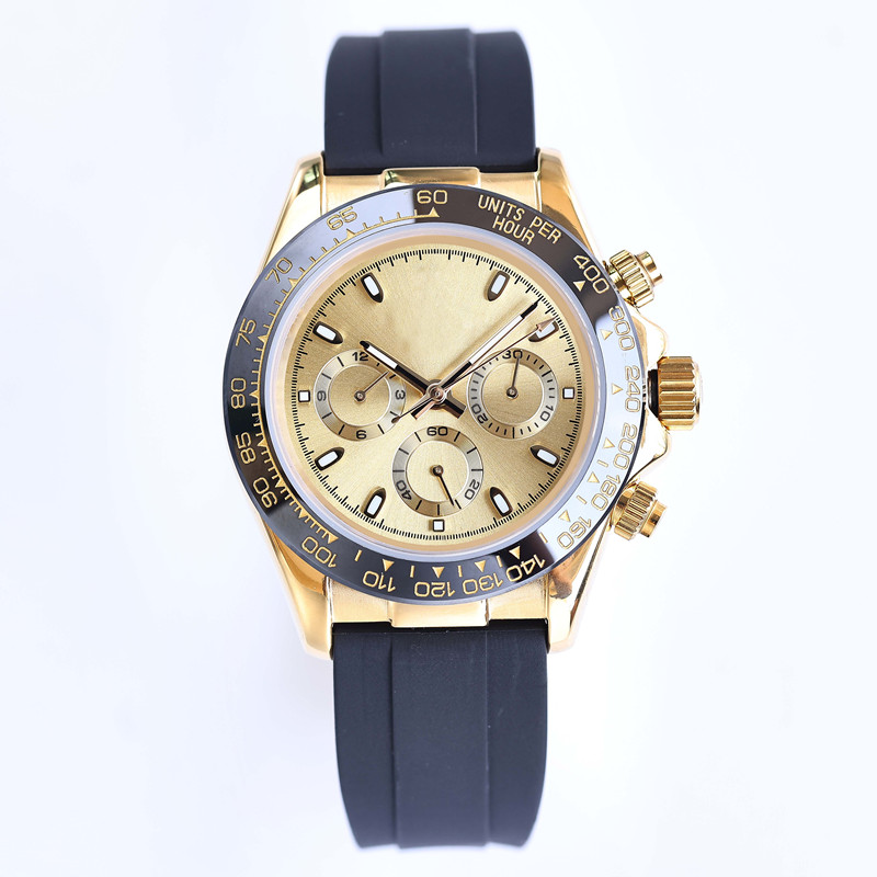 

Designer Watches mens gold automatic mechanical 40mm rubber strap stainless steel case watch for men sport leisure orologio di lusso, Color 1